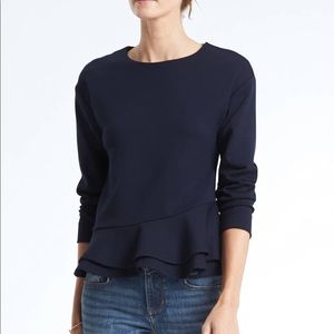 Banana Republic Long Sleeve Peplum Top